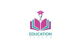 moderne conception de livre et robe éducation logo avec moderne Cadre vecteur