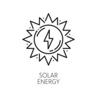 vert solaire énergie, nettoyer éco Puissance mince ligne icône vecteur