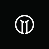 logo monogramme ii isolé avec un cercle tournant vecteur