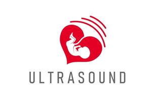 ultrason grossesse icône avec fœtus dans le utérus vecteur