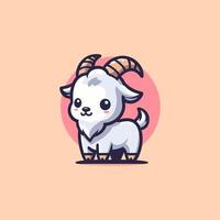 chèvre mignonne mascotte logo illustration chibi kawaii vecteur