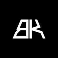 bk logo abstrait monogramme isolé sur fond noir vecteur