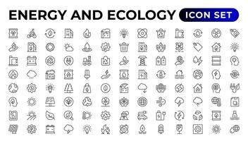 écologie Icônes ensemble. énergie icône. éco vert Icônes. vecteur