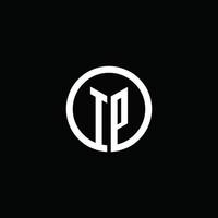 logo monogramme ip isolé avec un cercle tournant vecteur
