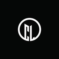 logo monogramme cl isolé avec un cercle tournant vecteur