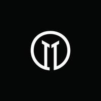 il monogramme logo isolé avec un cercle tournant vecteur