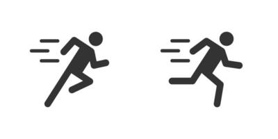 homme vite courir icône. fonctionnement homme signe. sport symbole. vecteur illustration.