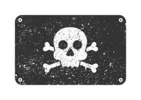 pirate drapeau avec godiller et os. gai Roger grunge texture. décès, pirate et danger symbole. vecteur illustration.
