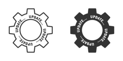 mise à jour icône. équipement avec texte. vecteur illustration.
