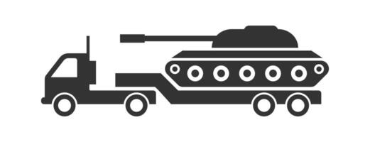 réservoir sur une un camion icône. militaire réservoir transport icône. vecteur illustration.