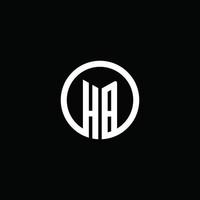 logo monogramme hb isolé avec un cercle tournant vecteur