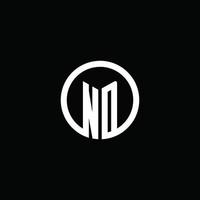 nd logo monogramme isolé avec un cercle tournant vecteur