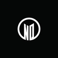 logo monogramme nq isolé avec un cercle tournant vecteur