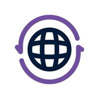à l'échelle mondiale icône. vecteur double Ton icône pour votre site Internet, mobile, présentation, et logo conception.