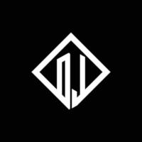 monogramme du logo dl avec modèle de conception de style rotation carrée vecteur