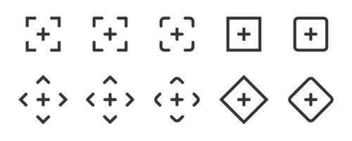 concentrer icône ensemble. vecteur illustration.