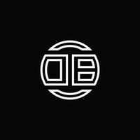 monogramme du logo db avec un modèle de conception arrondi de cercle d'espace négatif vecteur