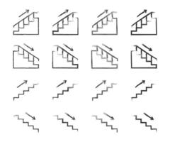 main tiré escaliers en haut et vers le bas icône ensemble. vecteur illustration.