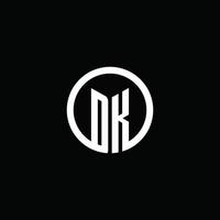 logo monogramme dk isolé avec un cercle tournant vecteur