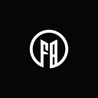 logo monogramme fb isolé avec un cercle tournant vecteur