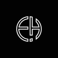 eh monogramme logo cercle modèle de conception de contour de style de ruban vecteur