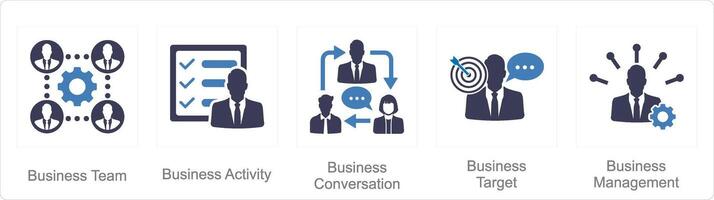 une ensemble de 5 mélanger Icônes comme affaires équipe, affaires activité, affaires conversation vecteur