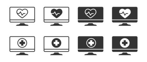 en ligne médicament icône. électronique santé médical record icône. vecteur illustration.