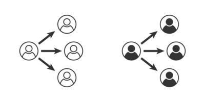 délégation icône. direction traits icône. vecteur illustration.