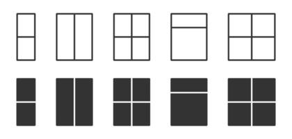 fenêtre icône ensemble. Facile conception. vecteur illustration.