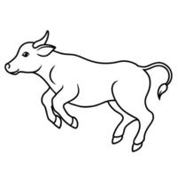 vache ligne art conception vecteur