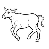 vache ligne art conception vecteur