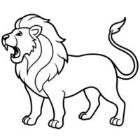 Lion ligne art conception vecteur