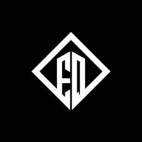 monogramme du logo eq avec modèle de conception de style rotation carrée vecteur