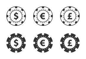 casino puce Icônes avec argent symboles. vecteur illustration.