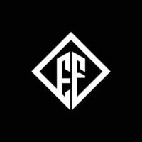 monogramme du logo ef avec modèle de conception de style rotation carrée vecteur