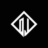 monogramme du logo ql avec modèle de conception de style rotation carrée vecteur