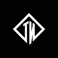 monogramme du logo tn avec modèle de conception de style rotation carrée vecteur