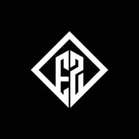 monogramme du logo ez avec modèle de conception de style rotation carrée vecteur