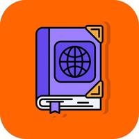 atlas rempli Orange Contexte icône vecteur
