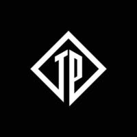 monogramme du logo tp avec modèle de conception de style rotation carrée vecteur