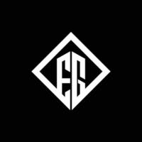 par exemple, monogramme de logo avec modèle de conception de style de rotation carrée vecteur