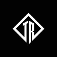 monogramme du logo tr avec modèle de conception de style rotation carrée vecteur