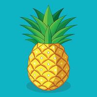 ananas coloré dessin animé vecteur illustration