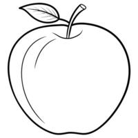 une dessin de un Pomme avec une dessin de une feuille sur il. vecteur