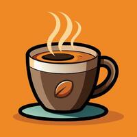 café tasse dessin animé illustration, café agresser boisson icône concept isolé vecteur