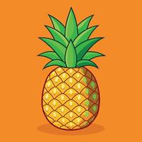 ananas coloré dessin animé vecteur illustration