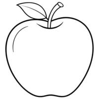 une dessin de un Pomme avec une dessin de une feuille sur il. vecteur