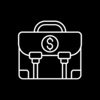 icône inversée de la ligne de sac d'argent vecteur
