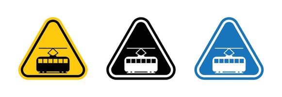 tramway mise en garde circulation signe vecteur