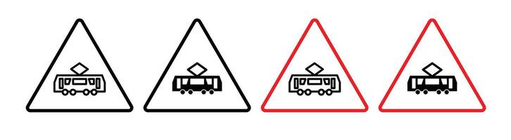 tramway mise en garde circulation signe vecteur